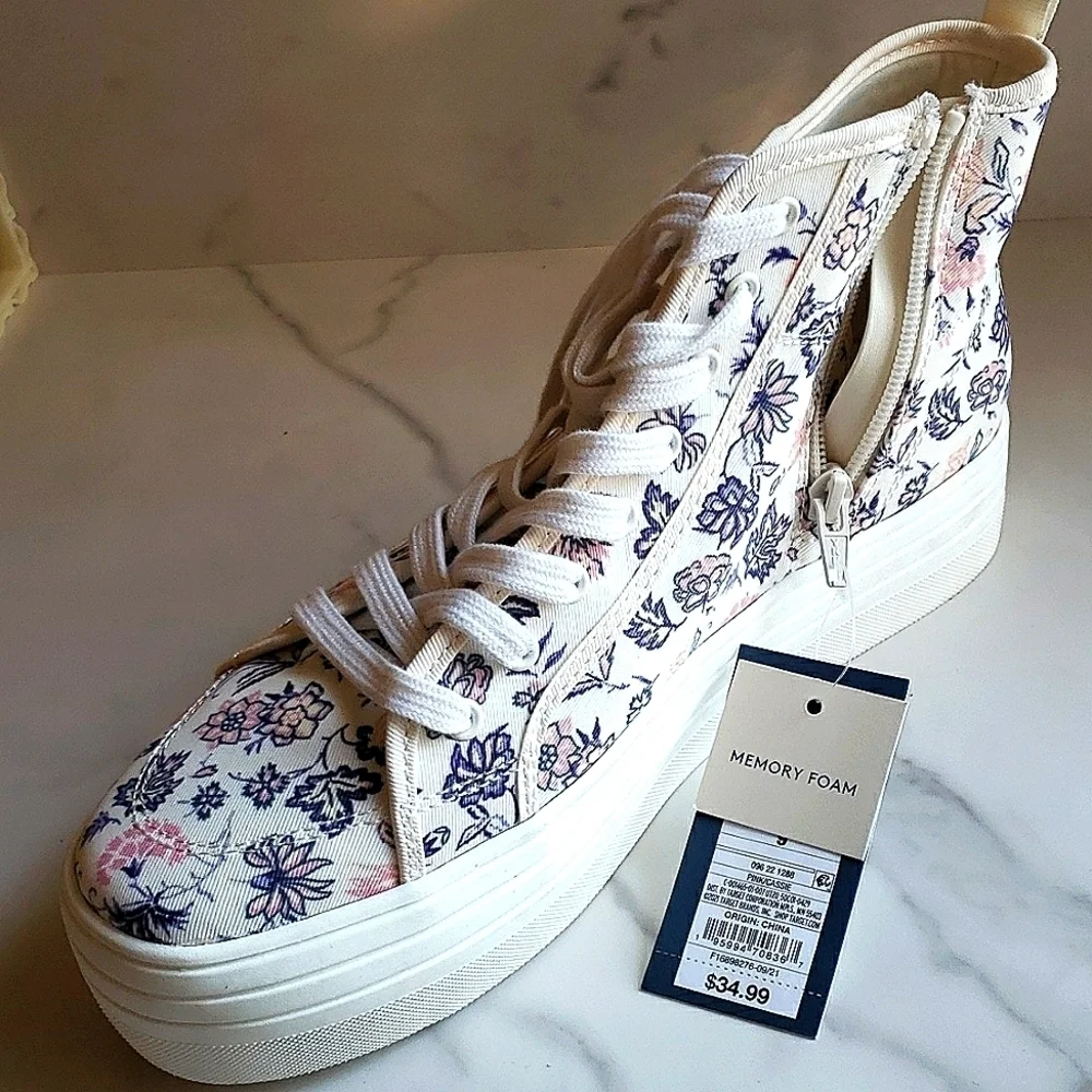 Universal Threads Cassie Floral Platform Sneakers Size 10